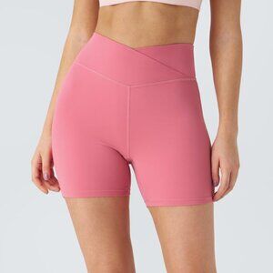 Halara SoftlyZero™ Plush High Waisted Crossover Ruched Yoga Shorts 5'' Size XL